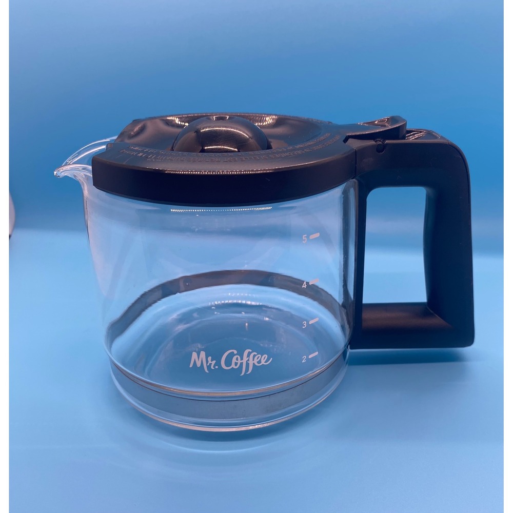 Mr. Coffee 5 Cup Replacement Glass Carafe Black Lid and Handle Clear Glass Pot